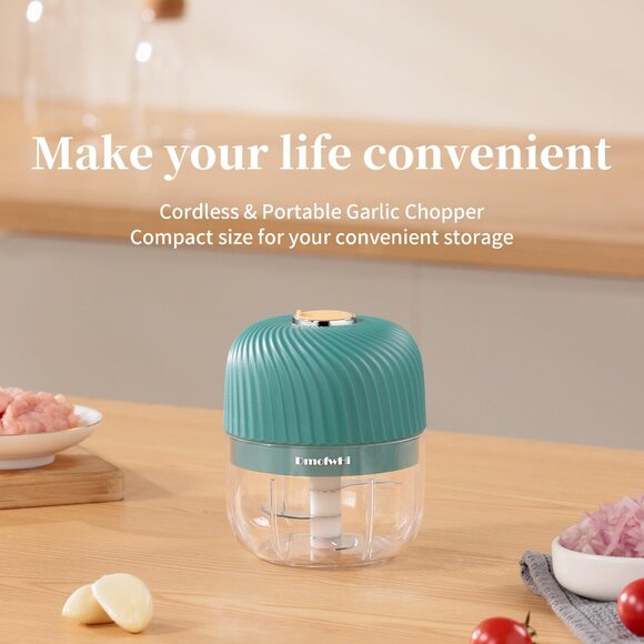 Cordless Electric Garlic Chopper | Mini USB Rechargeable Food Processor with Sta - Picture 3 of 8